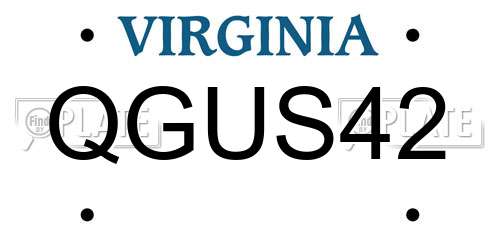 QGUS42 Virginia License Plate