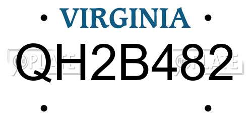 QH2B482 Virginia License Plate
