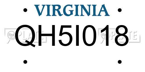 QH5I018 Virginia License Plate