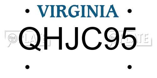 QHJC95 Virginia License Plate