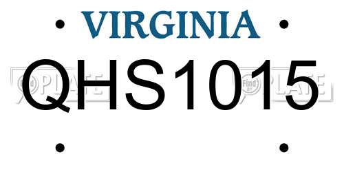 QHS1015 Virginia License Plate