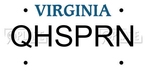 QHSPRN Virginia License Plate