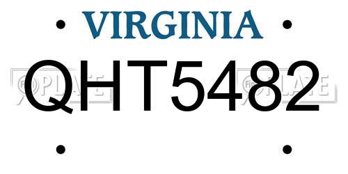 QHT5482 Virginia License Plate