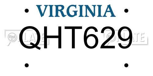 QHT629 Virginia License Plate