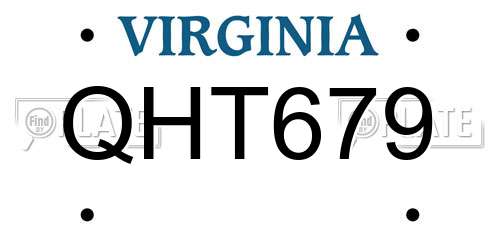 QHT679 Virginia License Plate