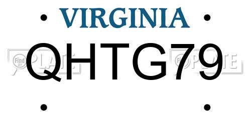 QHTG79 Virginia License Plate