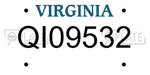 QI09532 Virginia License Plate