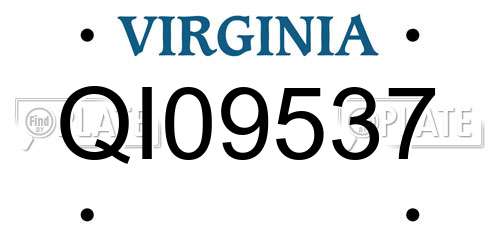 QI09537 Virginia License Plate
