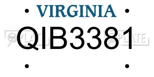 QIB3381 Virginia License Plate