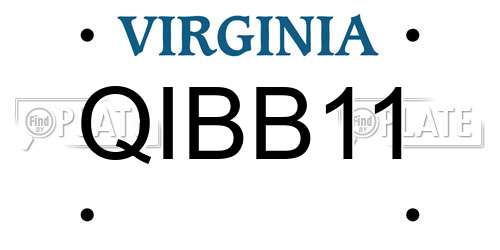 QIBB11 Virginia License Plate