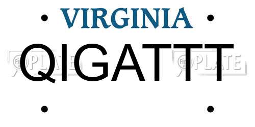 QIGATTT Virginia License Plate