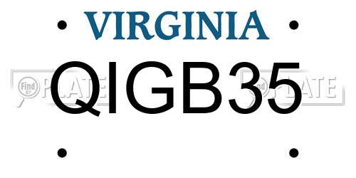 QIGB35 Virginia License Plate