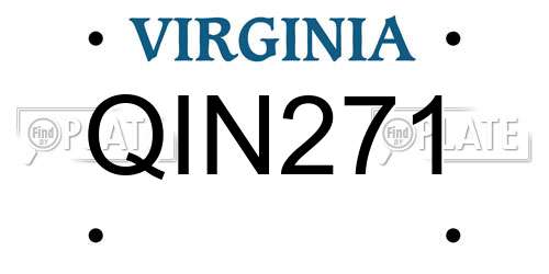 QIN271 Virginia License Plate