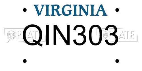 QIN303 Virginia License Plate