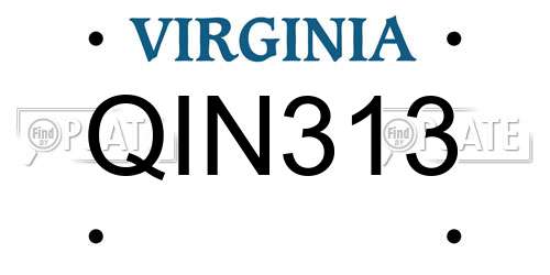 QIN313 Virginia License Plate
