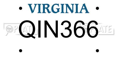 QIN366 Virginia License Plate