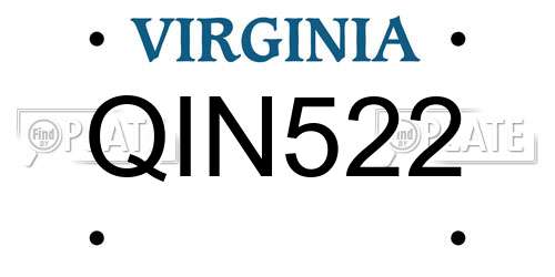 QIN522 Virginia License Plate