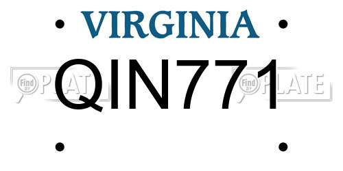 QIN771 Virginia License Plate