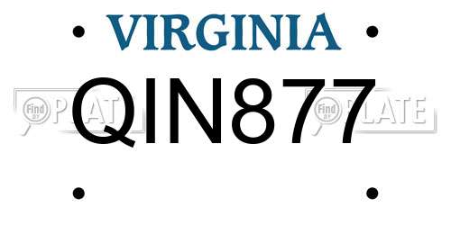 QIN877 Virginia License Plate