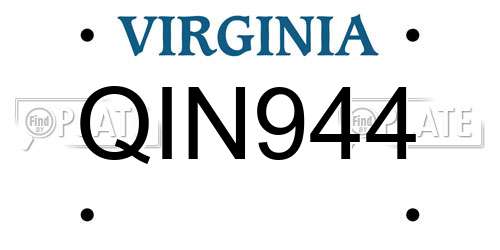 QIN944 Virginia License Plate
