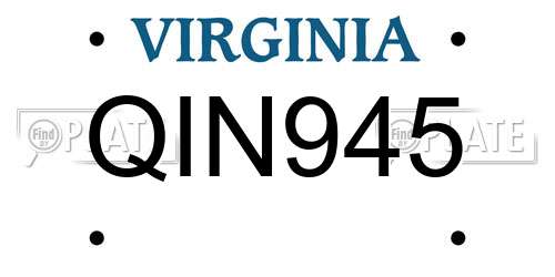 QIN945 Virginia License Plate