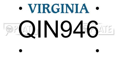 QIN946 Virginia License Plate