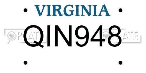 QIN948 Virginia License Plate