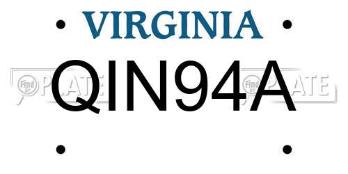 QIN94A Virginia License Plate