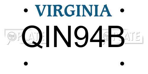 QIN94B Virginia License Plate