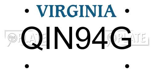 QIN94G Virginia License Plate