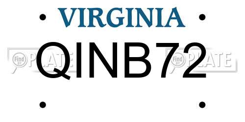 QINB72 Virginia License Plate
