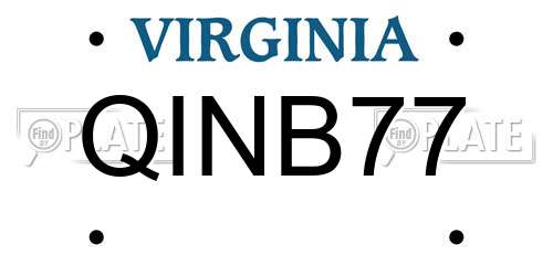 QINB77 Virginia License Plate