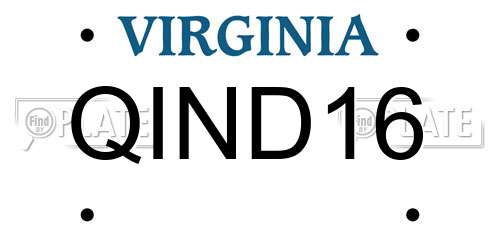 QIND16 Virginia License Plate