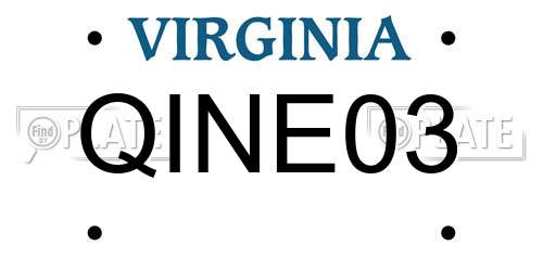 QINE03 Virginia License Plate