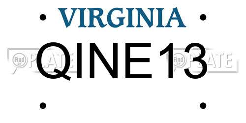 QINE13 Virginia License Plate