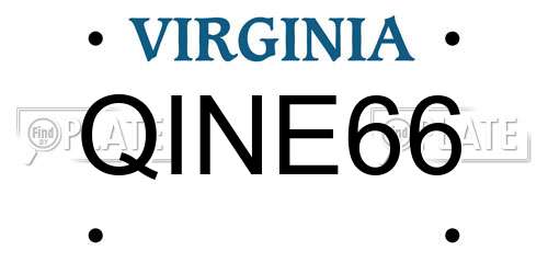 QINE66 Virginia License Plate