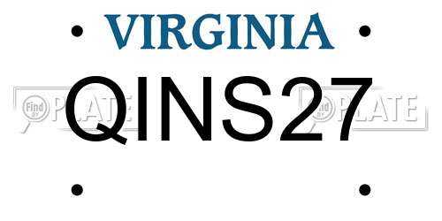 QINS27 Virginia License Plate