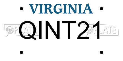 QINT21 Virginia License Plate