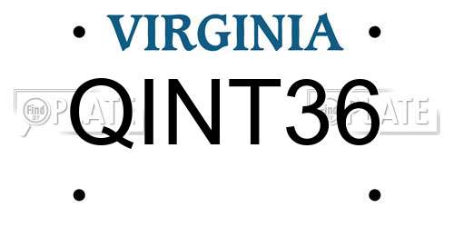 QINT36 Virginia License Plate