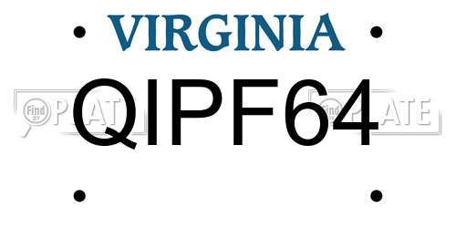 QIPF64 Virginia License Plate