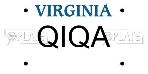 QIQA Virginia License Plate