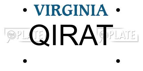 QIRAT Virginia License Plate