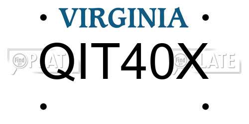 QIT40X Virginia License Plate