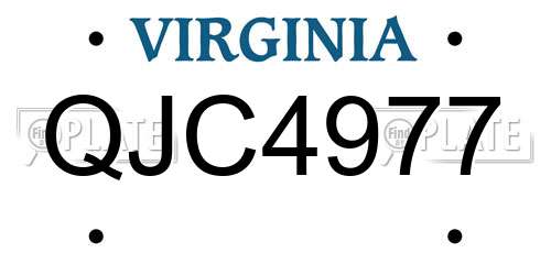 QJC4977 Virginia License Plate