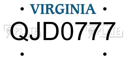 QJD0777 Virginia License Plate