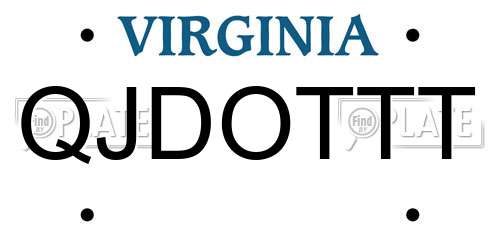QJDOTTT Virginia License Plate
