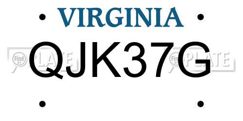 QJK37G Virginia License Plate