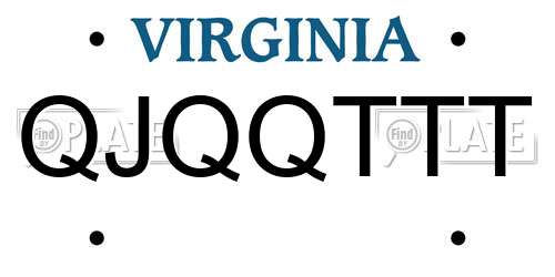 QJQQTTT Virginia License Plate