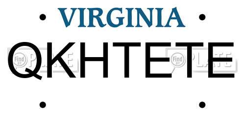 QKHTETE Virginia License Plate