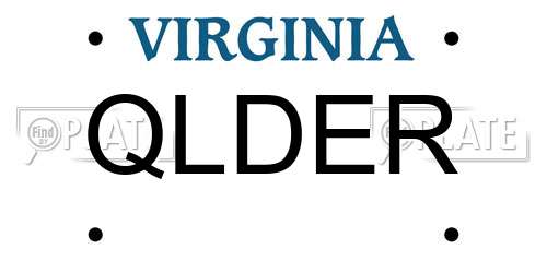 QLDER Virginia License Plate